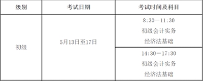 2023年初級會計師考試時間安徽省為5月13日至17日進行
