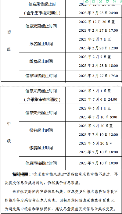 合肥市2023年<a href='http://www.shineigaoerfu.com/cjkj/' target='_blank'><u>初級(jí)會(huì)計(jì)師</u></a>考試報(bào)名信息采集時(shí)間：2022年12月20日至2023年2月23日